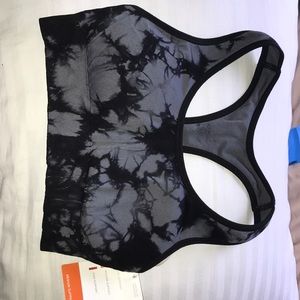 Grey and black padded sports bra never worn